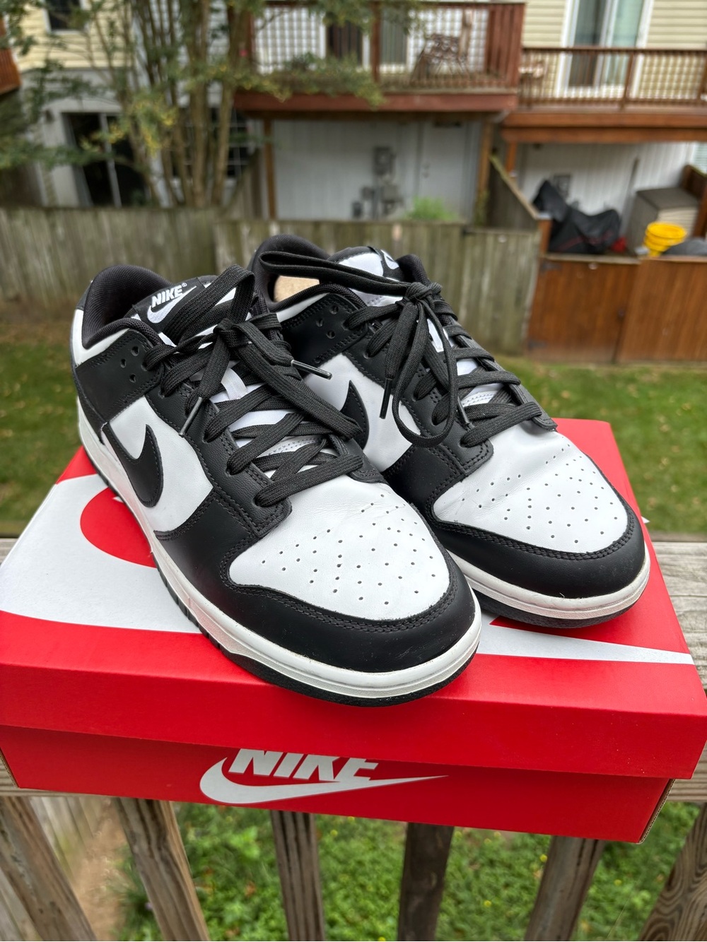 Nike Dunks black and white (panda) size 12